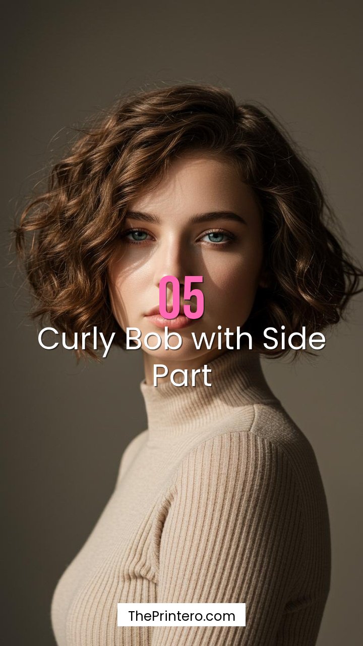 Curly Bob with Side Part