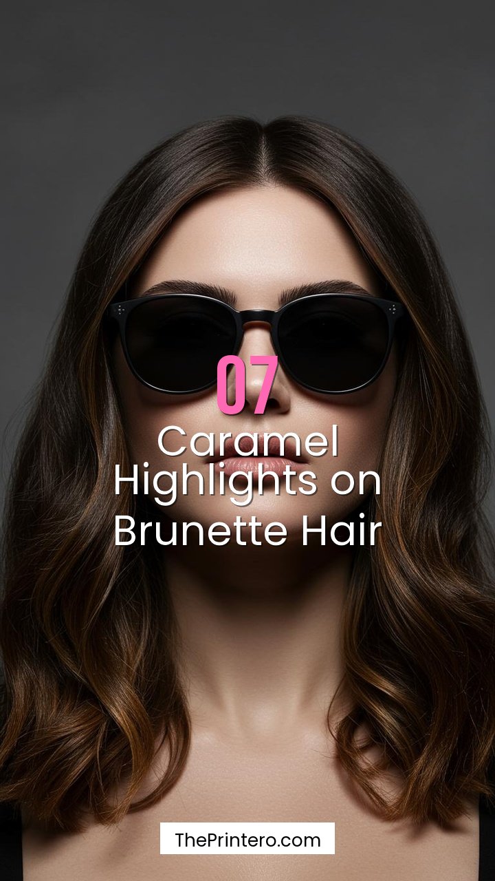 Caramel Highlights on Brunette Hair
