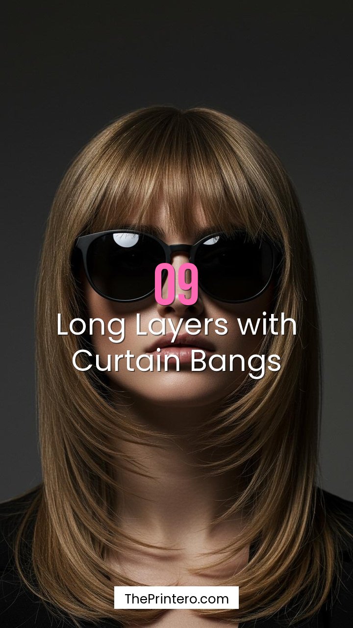 Long Layers with Curtain Bangs