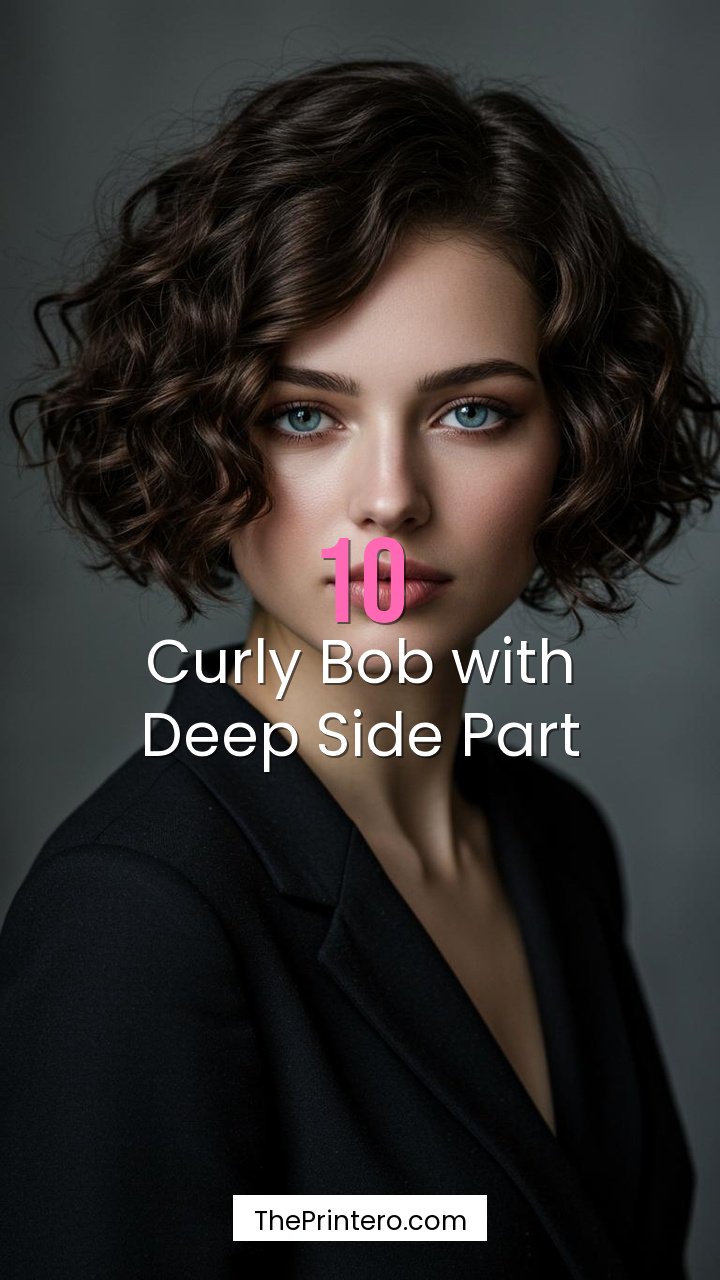 Curly Bob with Deep Side Part