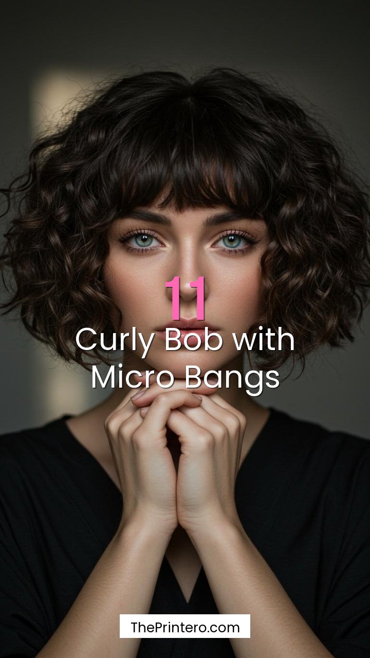 Curly Bob with Micro Bangs