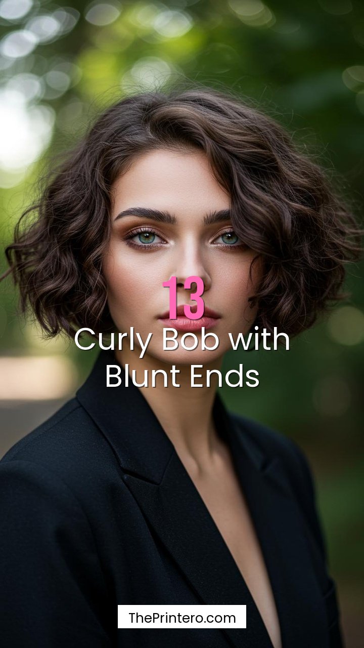 Curly Bob with Blunt Ends