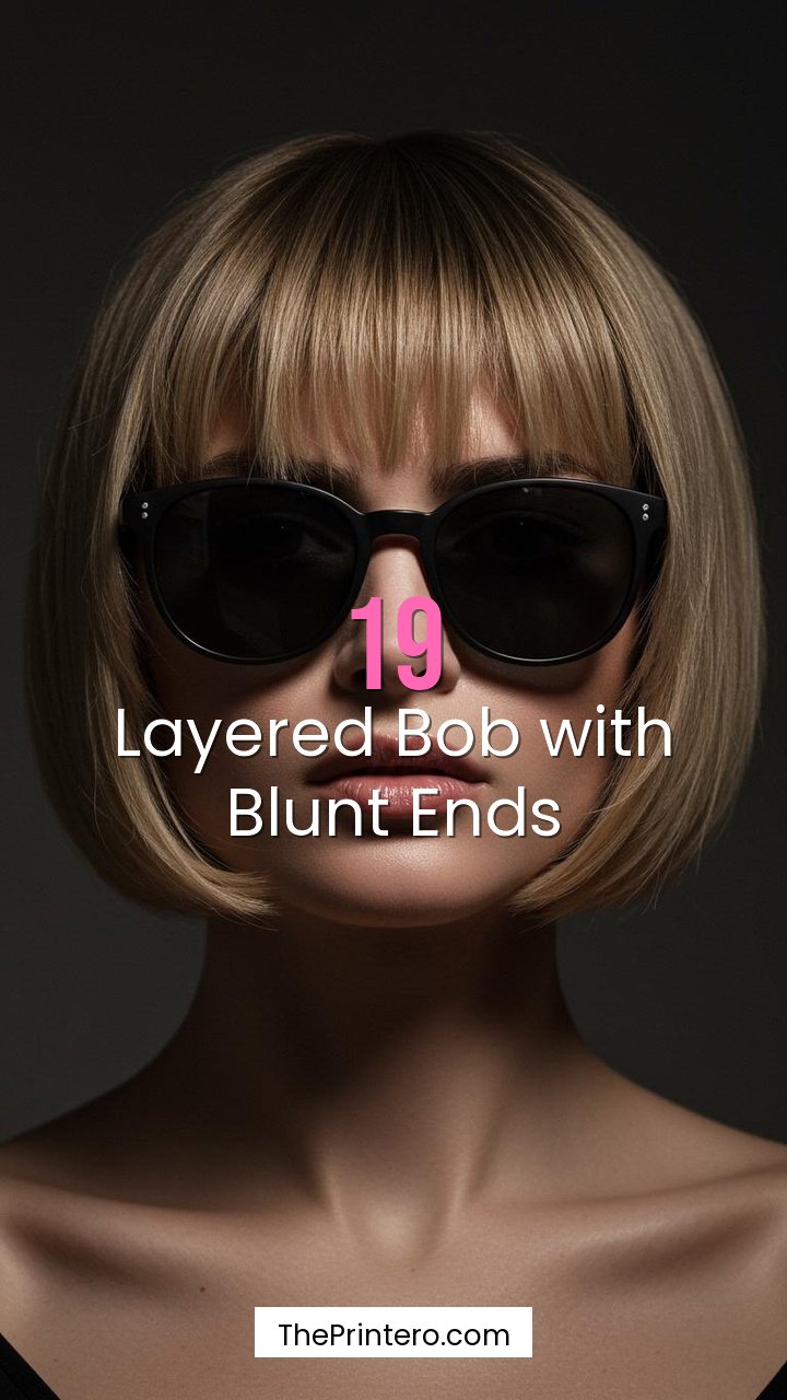 Layered Bob with Blunt Ends