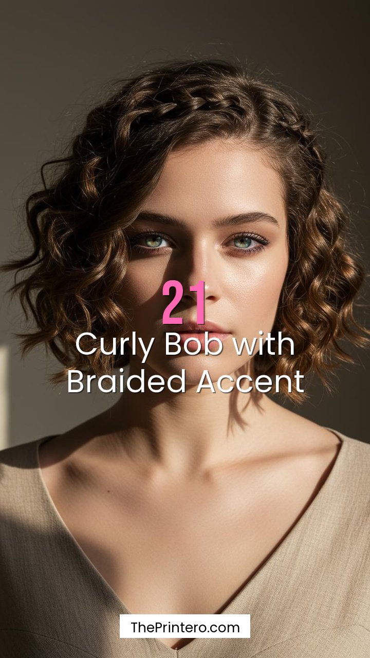 Curly Bob with Braided Accent