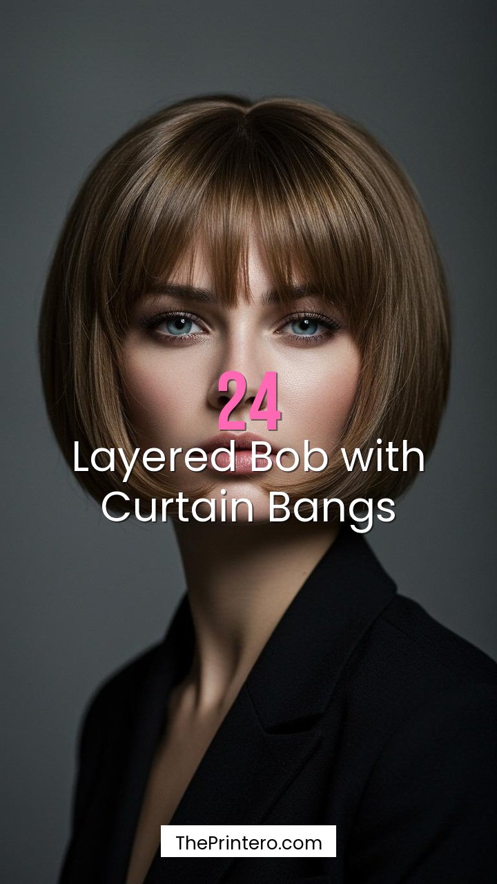 Layered Bob with Curtain Bangs