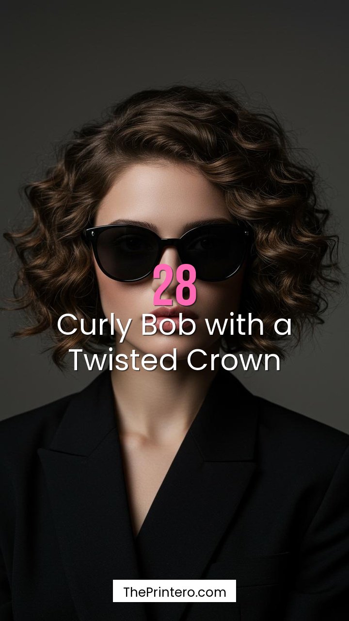 Curly Bob with a Twisted Crown