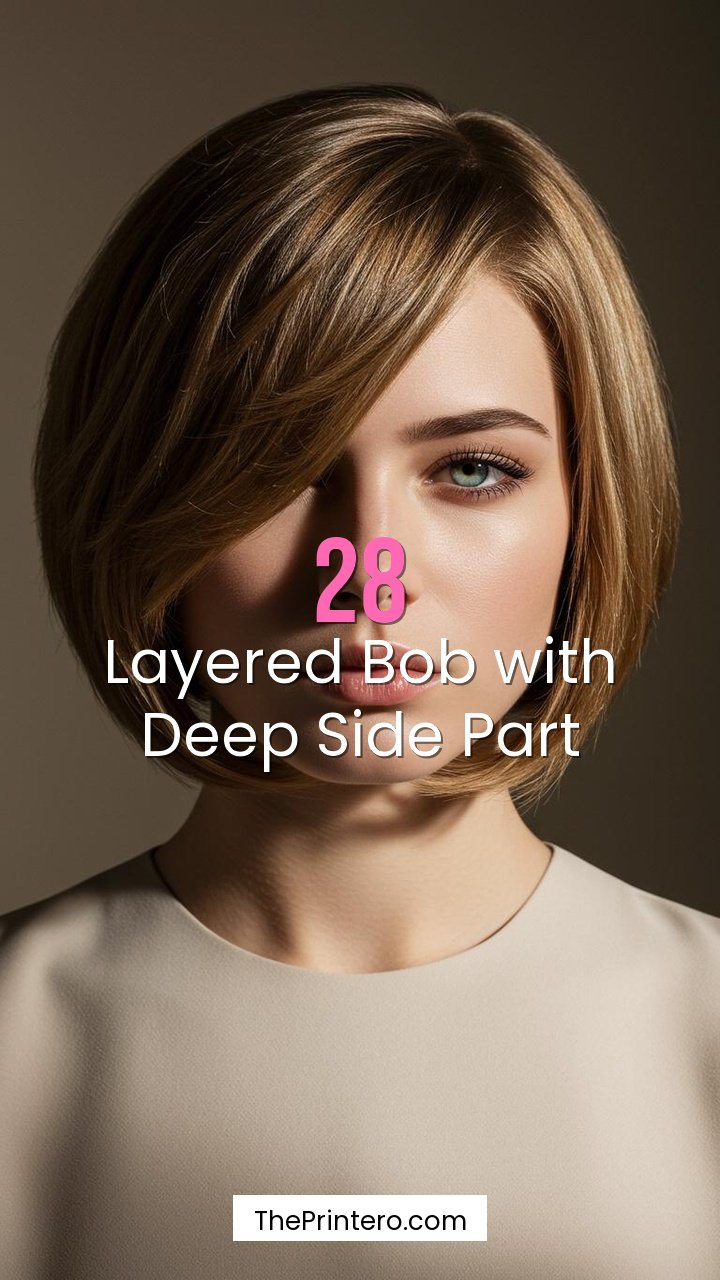 Layered Bob with Deep Side Part