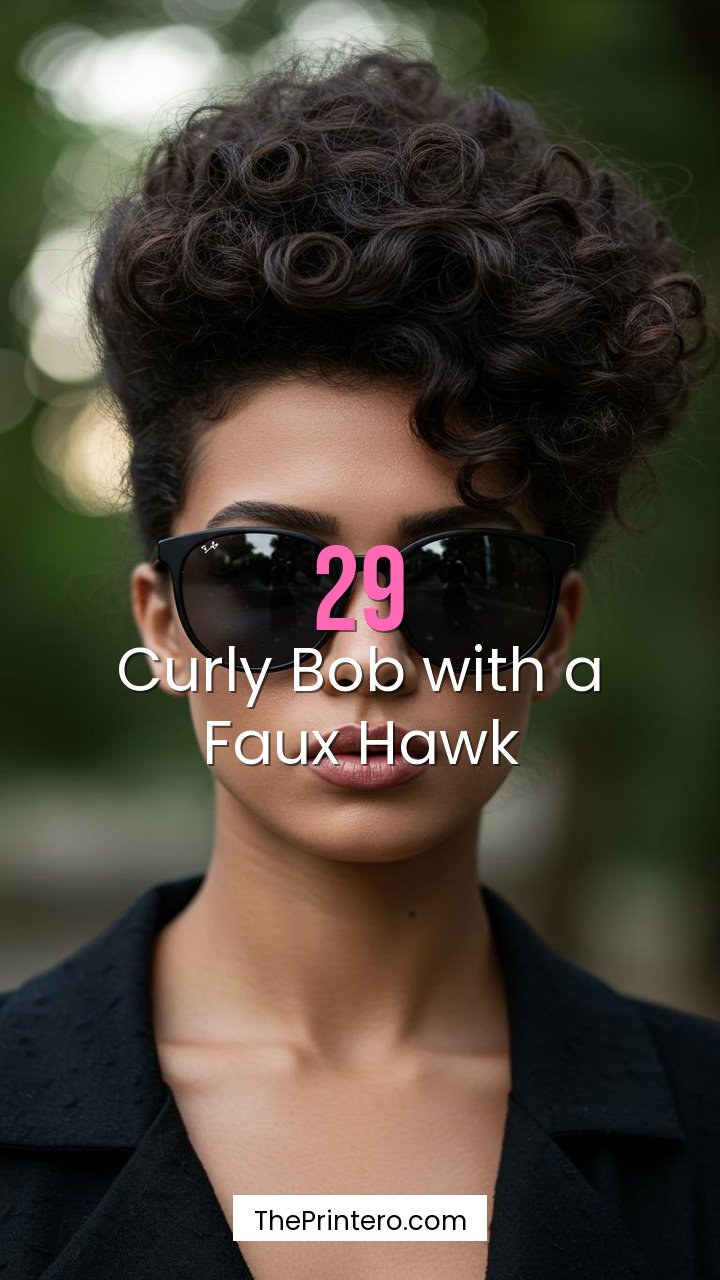 Curly Bob with a Faux Hawk