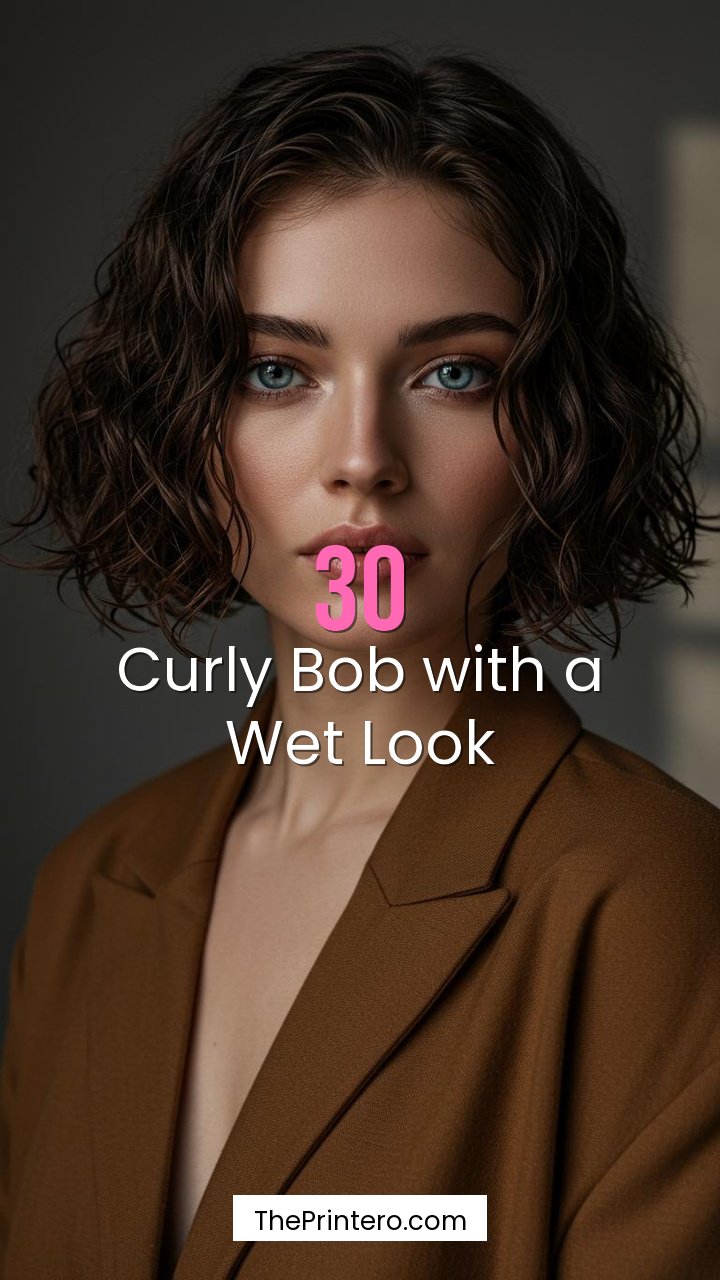 Curly Bob with a Wet Look