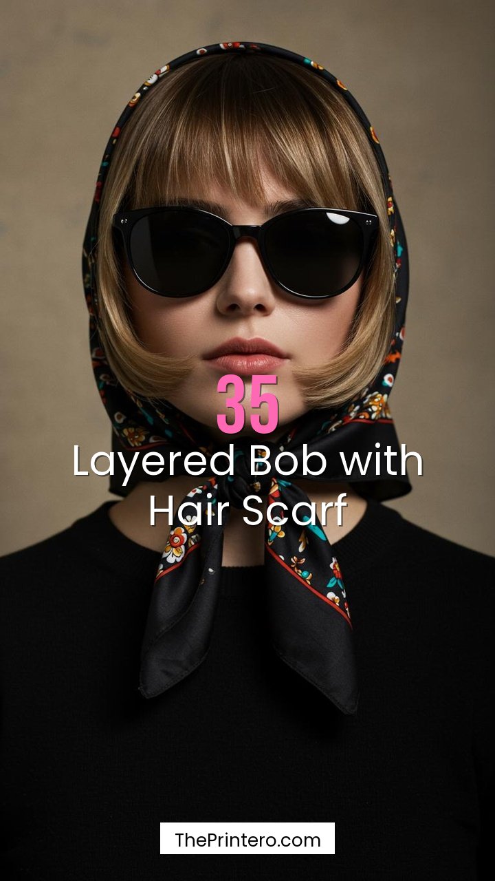 Layered Bob with Hair Scarf