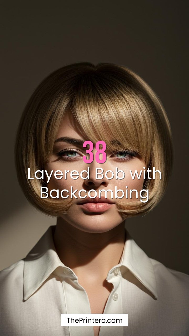 Layered Bob with Backcombing