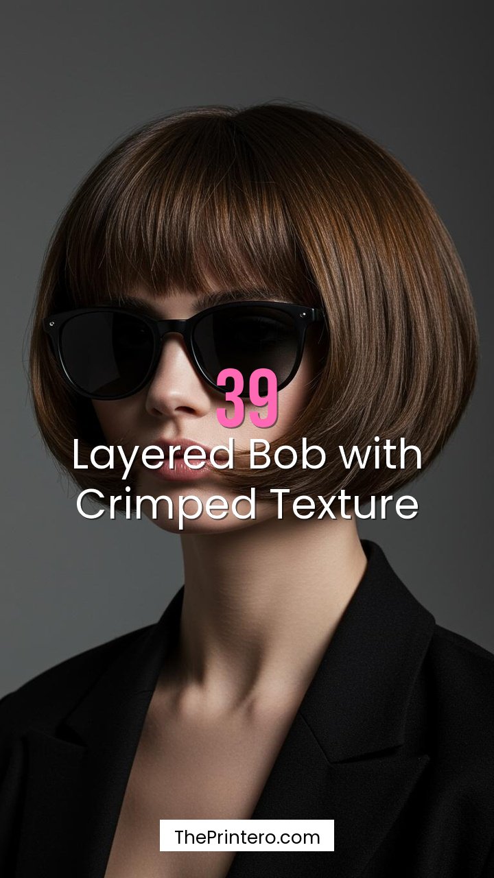 Layered Bob with Crimped Texture