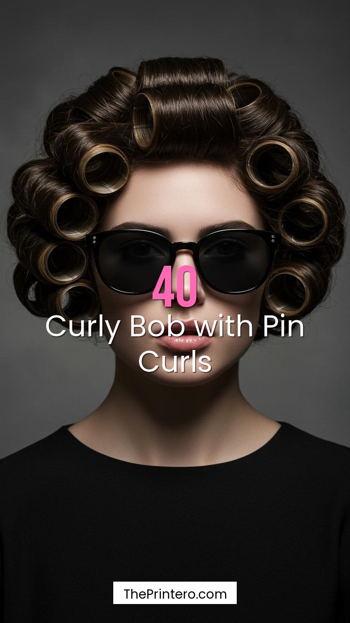 Curly Bob with Pin Curls