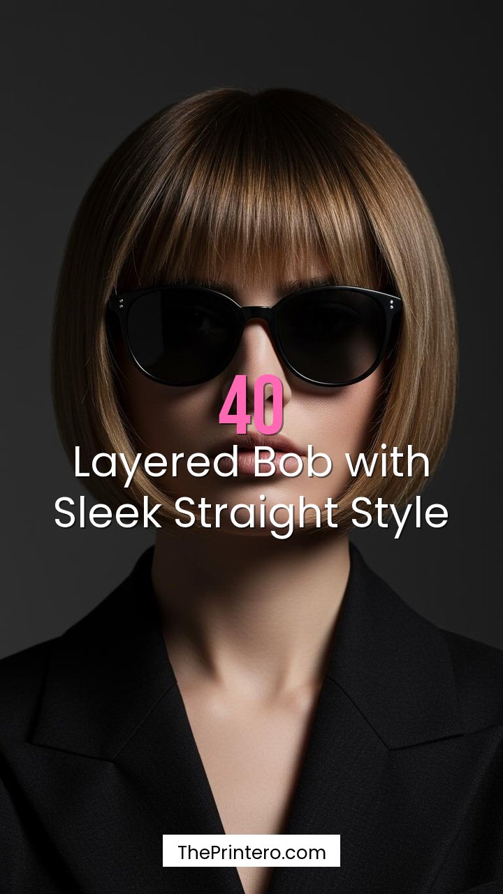 Layered Bob with Sleek Straight Style