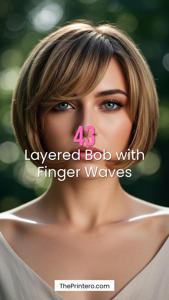 Layered Bob with Finger Waves