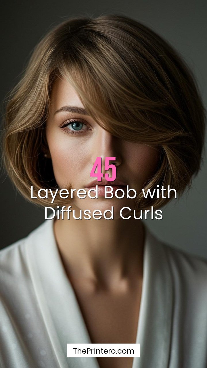Layered Bob with Diffused Curls