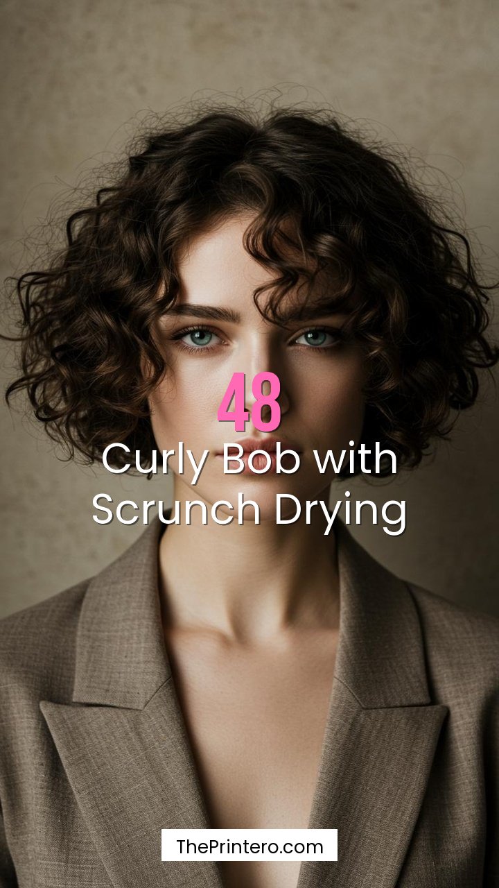 Curly Bob with Scrunch Drying